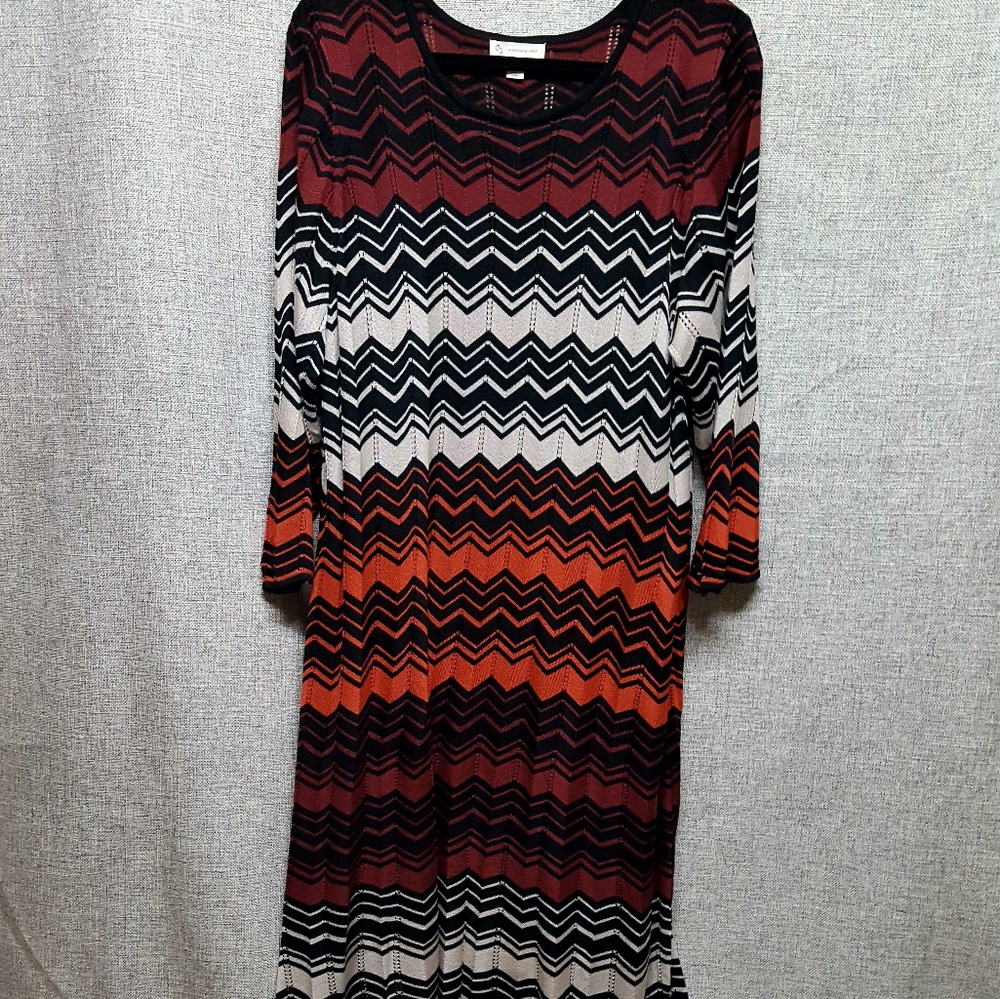 Dress Barn Knit Dress Multi-Color EUC Sz 3X